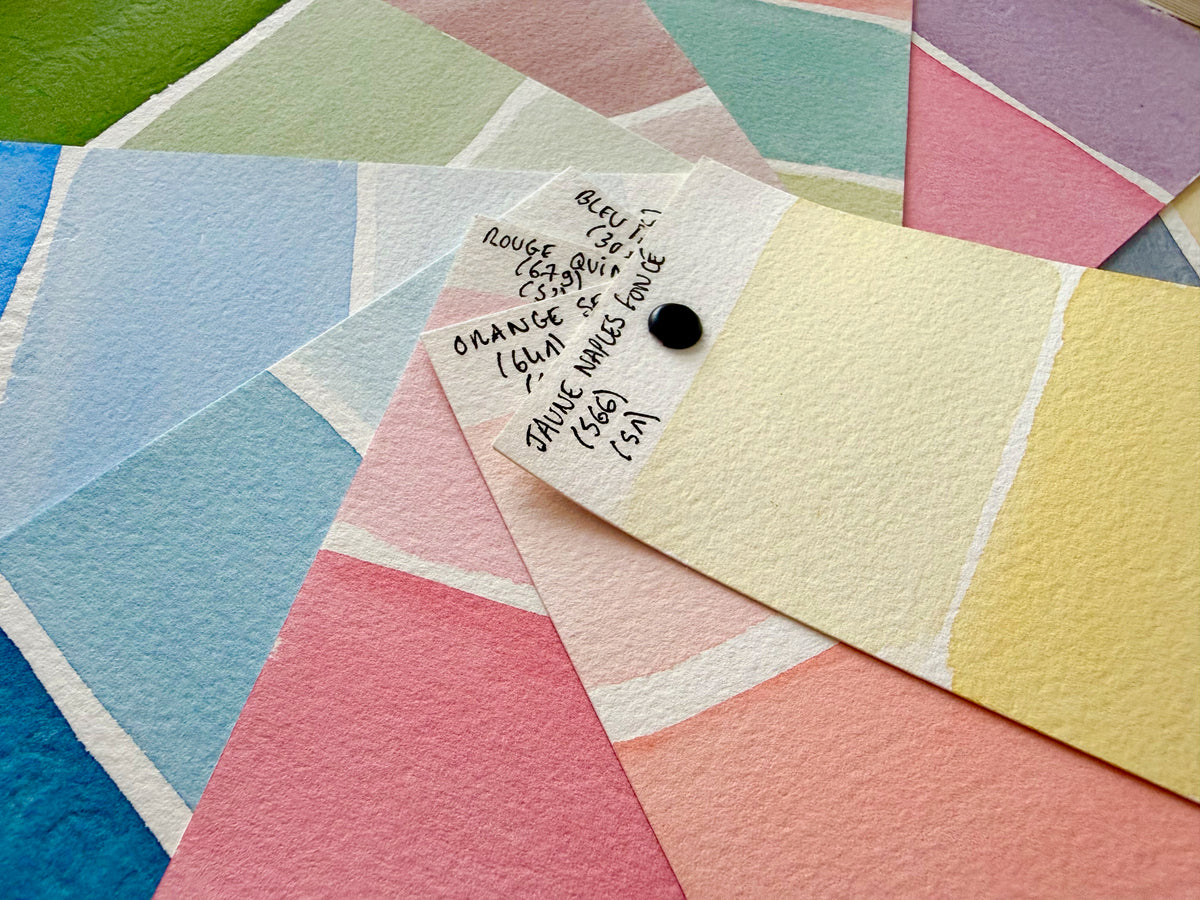Nuancier d'aquarelle à peindre  - 10 fiches papier coton reliées