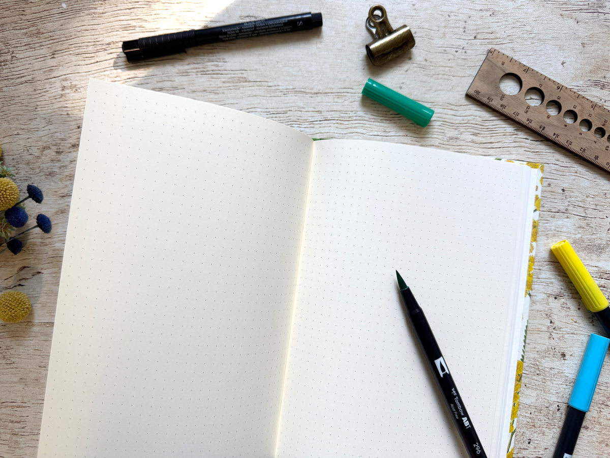 Pages intérieures à points pour bullet journal