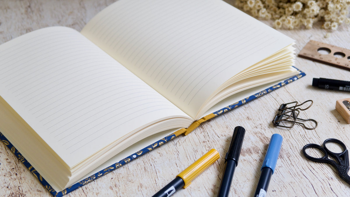 Carnet de notes A5 personnalisable couverture rigide fait main