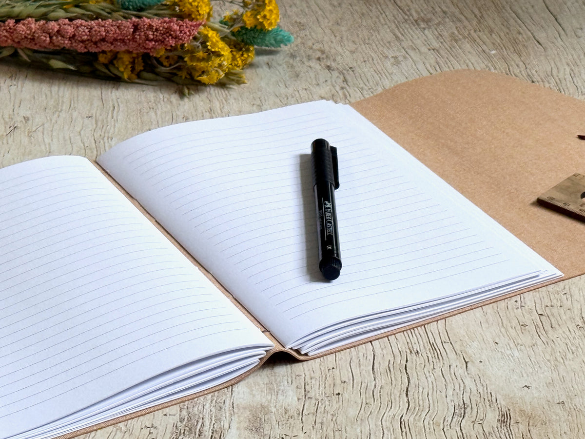 Carnet en liège A5 à motifs au choix, journal d'écriture fait main