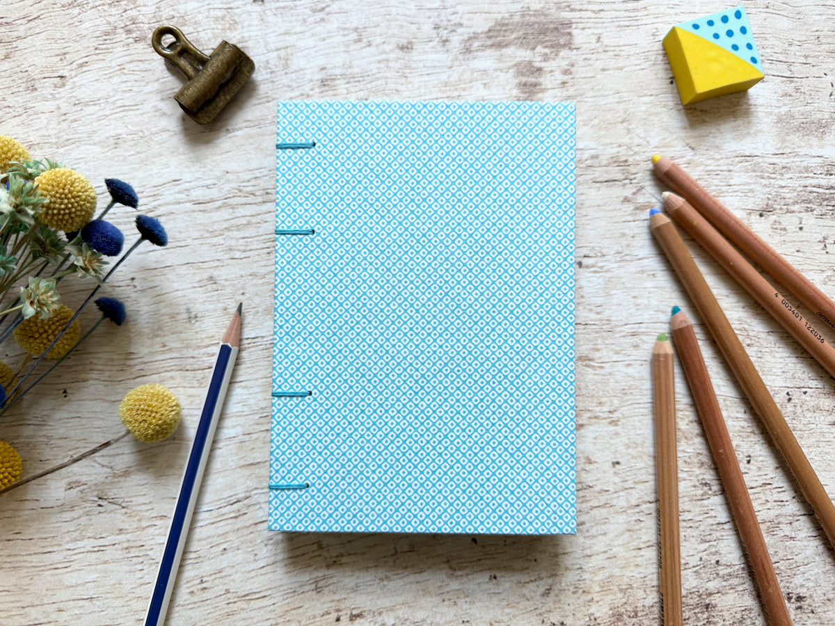 Carnet de croquis A6 paysage ou portrait - couverture au choix - reliure copte - fait main