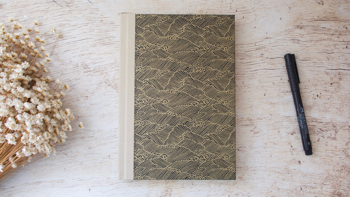 Carnet de notes A5 personnalisable couverture rigide fait main